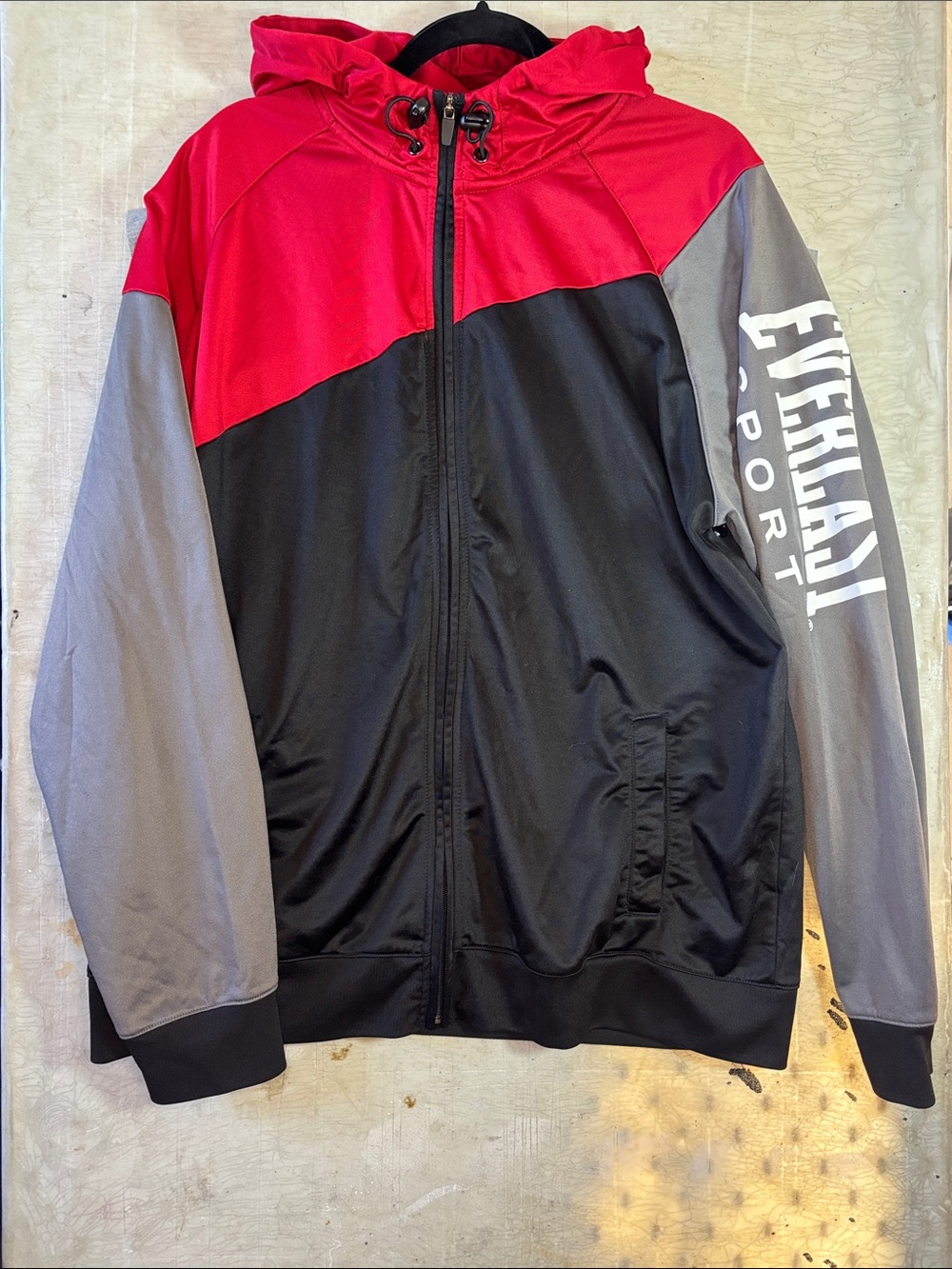 Everlast Red, Black & Gray Hooded Windbreaker Jacket